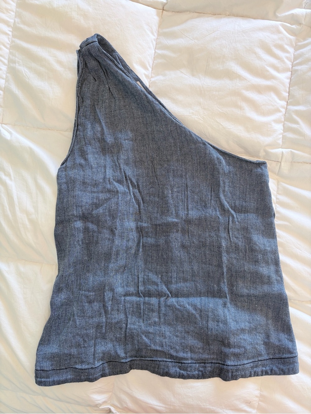 LOFT One-Shoulder Tank Top in Slate Blue